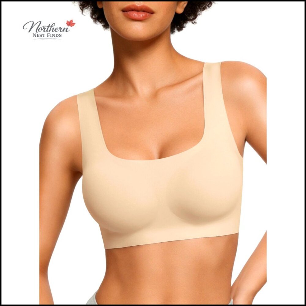 Wireless Seamless Pullover Bra Wide Straps Everyday Comfort S-3XL